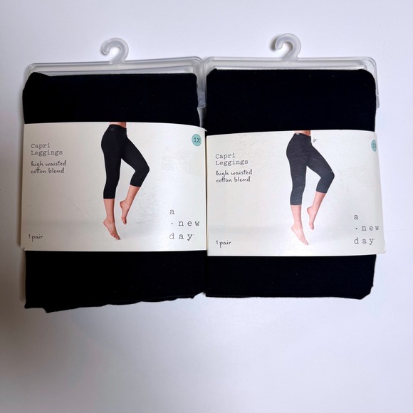 a new day Pants - A New Day Capri Leggings Bundle 1X | High Waisted Cotton Blend | NWT (2 Pairs)